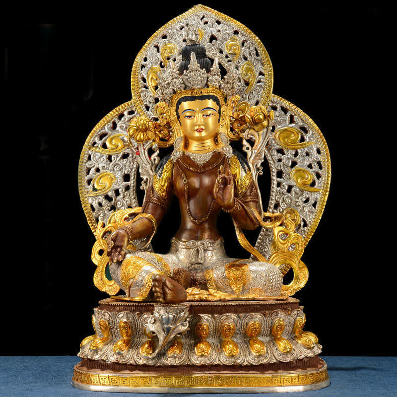 Statue décorative en cuivre du Bodhisattva Tara Verte Espoir - image 3