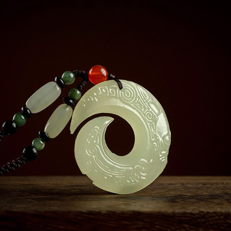 Collier pendentif porte-bonheur en jade , Buddha Stones, boucle de paix, petite feuille, bois de santal rouge, cinabre, agate