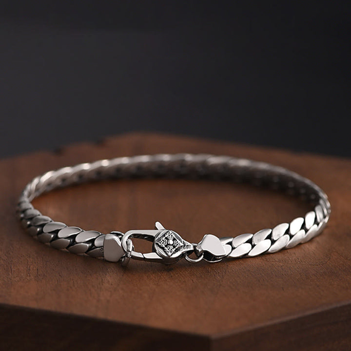 Buddha Stones Collier et bracelet en cuivre punk avec double dorje vajra strength