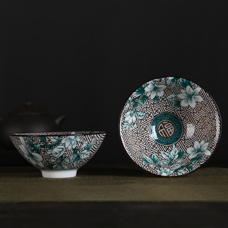 Buddha Stones Fleurs Fu Caractère Montagnes Lotus Fleurs de cerisier Tasse à thé en céramique Tasse à thé Kung Fu