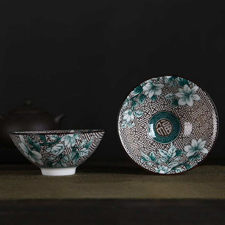 Buddha Stones Fleurs Fu Caractère Montagnes Lotus Fleurs de cerisier Tasse à thé en céramique Tasse à thé Kung Fu