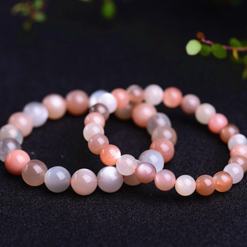 Bracelet de richesse positif en pierre de lune naturelle