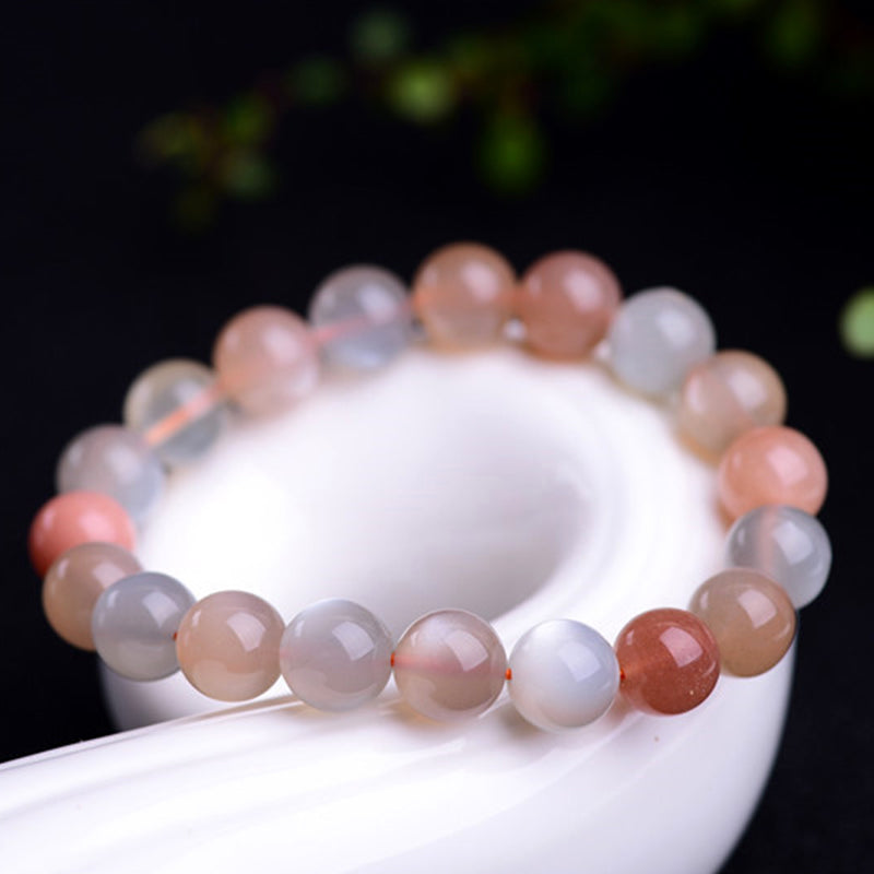 Bracelet de richesse positif en pierre de lune naturelle