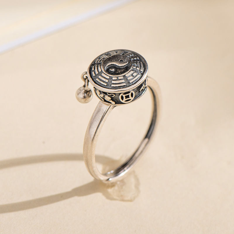 Bague rotative Yin Yang en cuivre pour la chance et la richesse