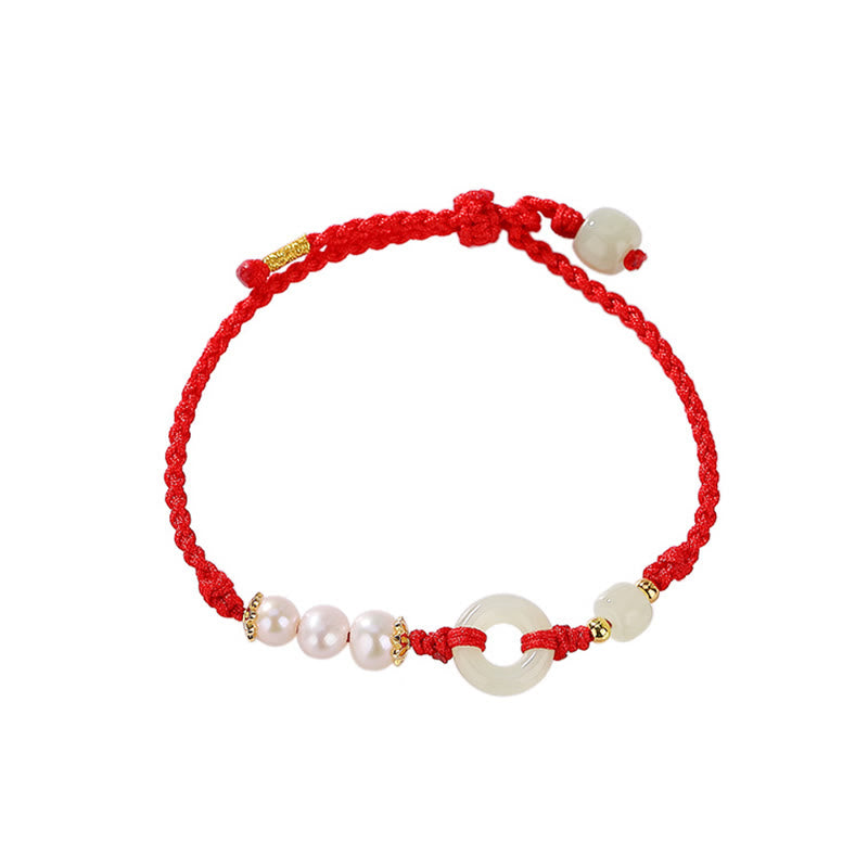 Bracelet porte-bonheur en perles de jade Hetian plaqué or en argent sterling 925 Buddha Stones - image 5