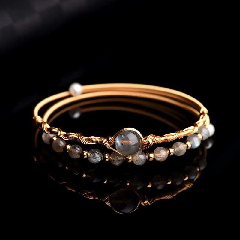 Bracelet de guérison et d'amour en pierre de lune Buddha Stones