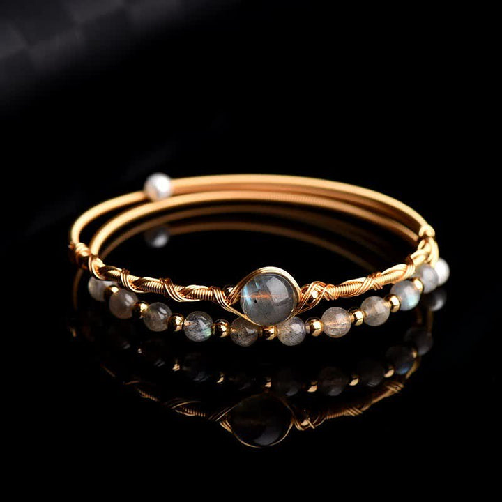 Bracelet de guérison et d'amour en pierre de lune Buddha Stones