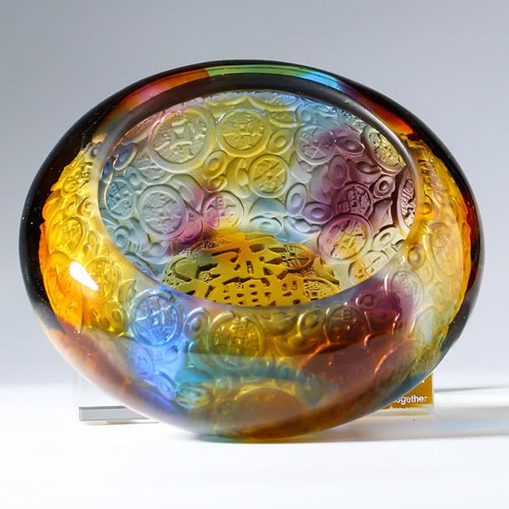 Lingots de bol en cristal Liuli faits à la main, pièce d'art pour décoration de la maison - image 10