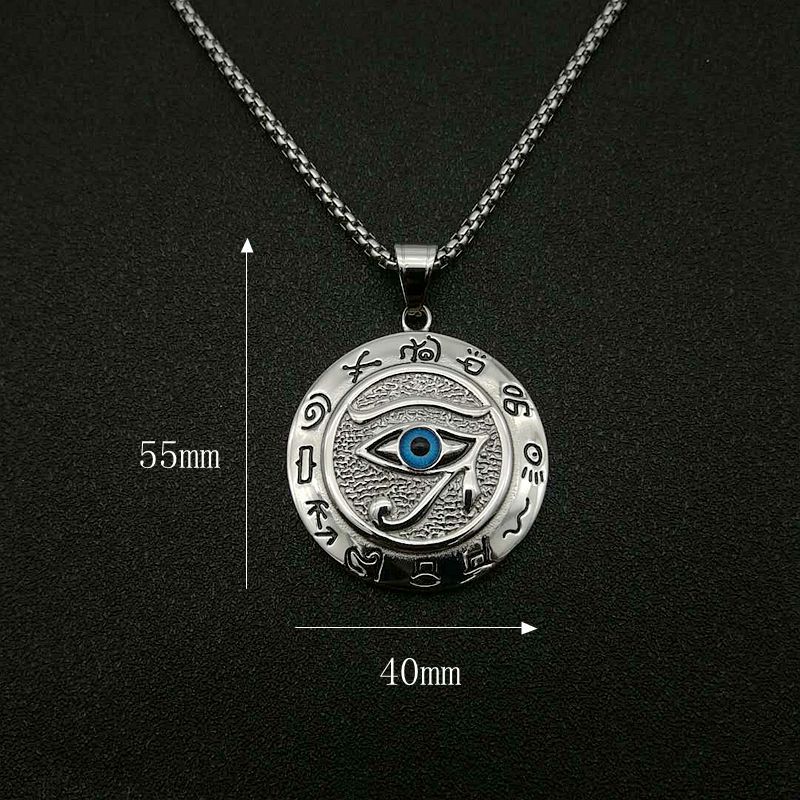 Collier pendentif de protection œil d'Horus en Buddha Stones