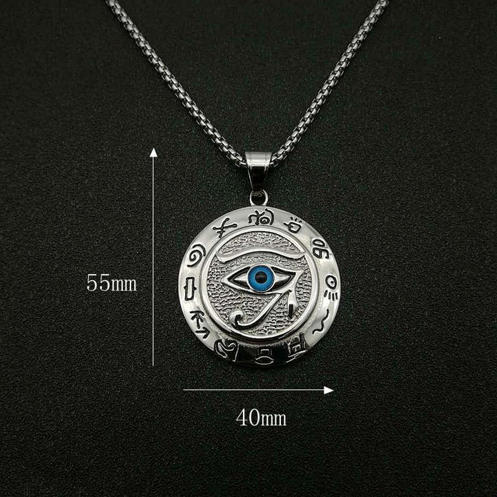 Collier pendentif de protection œil d'Horus en Buddha Stones
