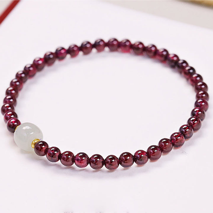 Bracelet de purification en perles de jade et grenat naturel Buddha Stones