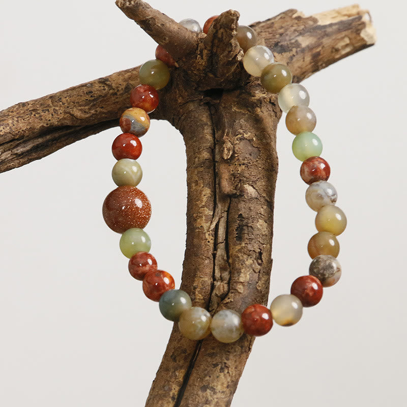 Bracelet de protection en agate et jaspe en Buddha Stones