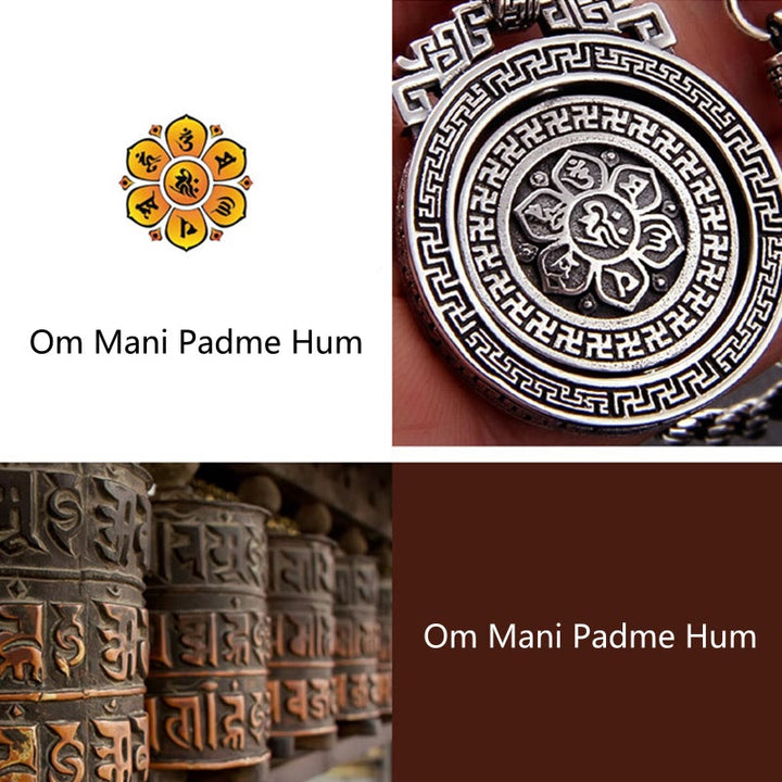 Buddha Stones Om Mani Padme Hum Double Dorje Vajra rotatif Pureté Paix - image 14