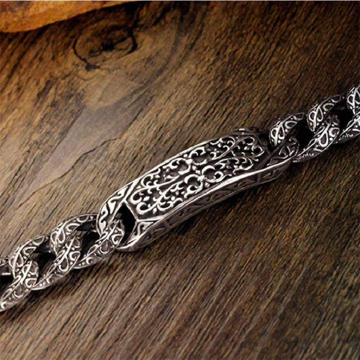 Bracelet de guérison gravé à motifs vintage Buddha Stones
