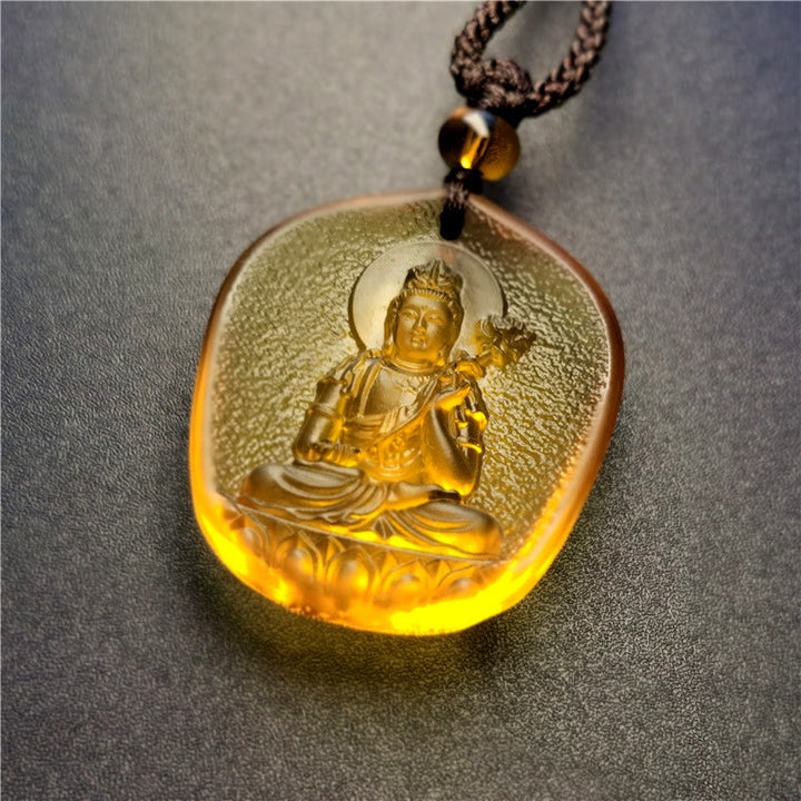 Collier pendentif en cristal de compassion Liuli Buddha Stones et bénédiction du zodiaque chinois - Cheval-Mahasattva Bodhisattva - image 8