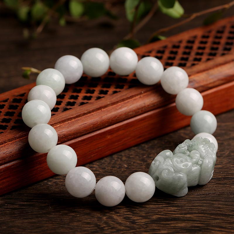 Bracelet porte-bonheur en jade PiXiu Buddha Stones Fengshui et richesse - 0,39 po (10 mm) - image 0