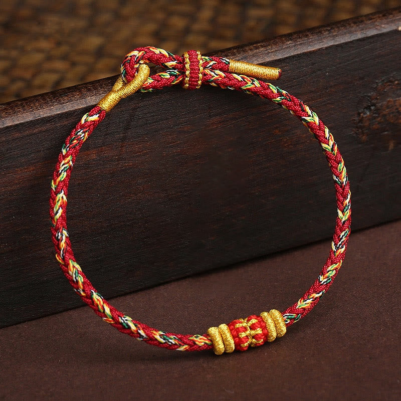 Bracelet porte-bonheur tressé à nœud King Kong en corde colorée fait main avec Buddha Stones - image 0