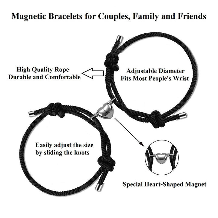Lot de 2 bracelets magnétiques pour couple
