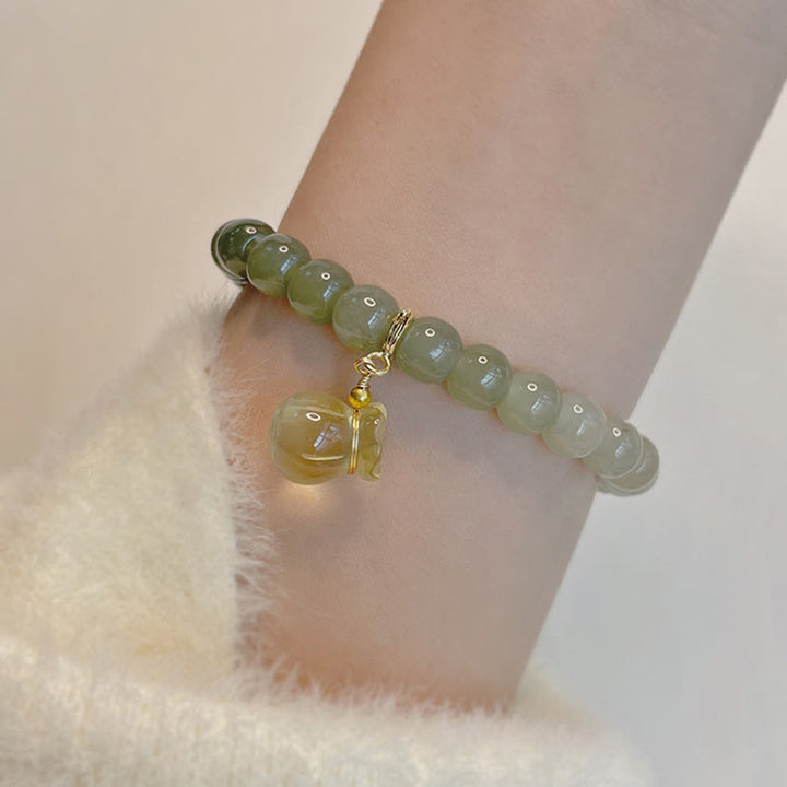 Bracelet porte-bonheur en perles de jade Hetian naturel Buddha Stones