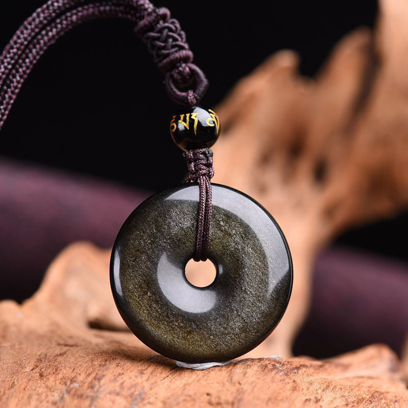 Collier de protection en obsidienne tibétaine Buddha Stones