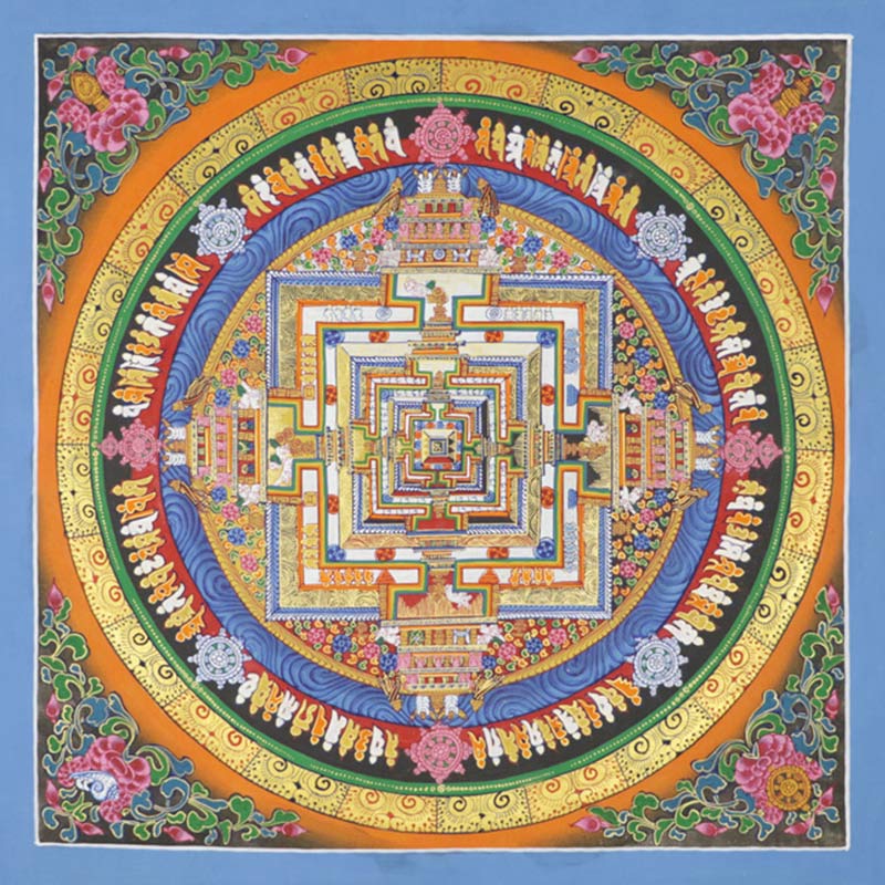 Peinture Thangka tibétaine en Buddha Stones , bénédiction, décoration faite à la main
