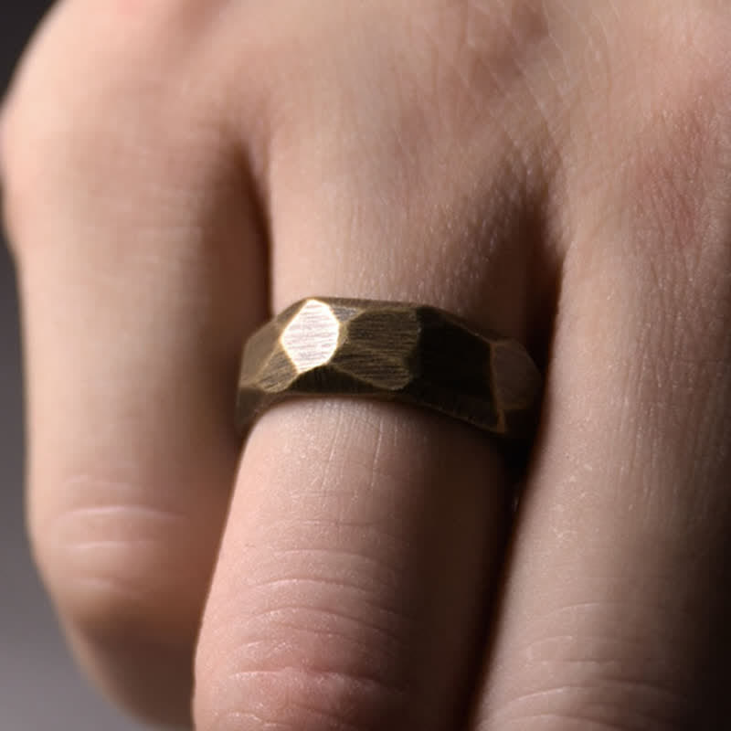 Bague de richesse en cuivre au design simple et tibétain avec Buddha Stones - image 10