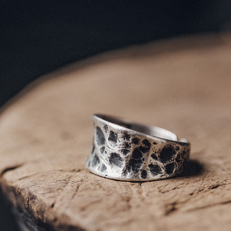 Bague de protection en argent sterling 925 Buddha Stones et texture bosselée - image 2