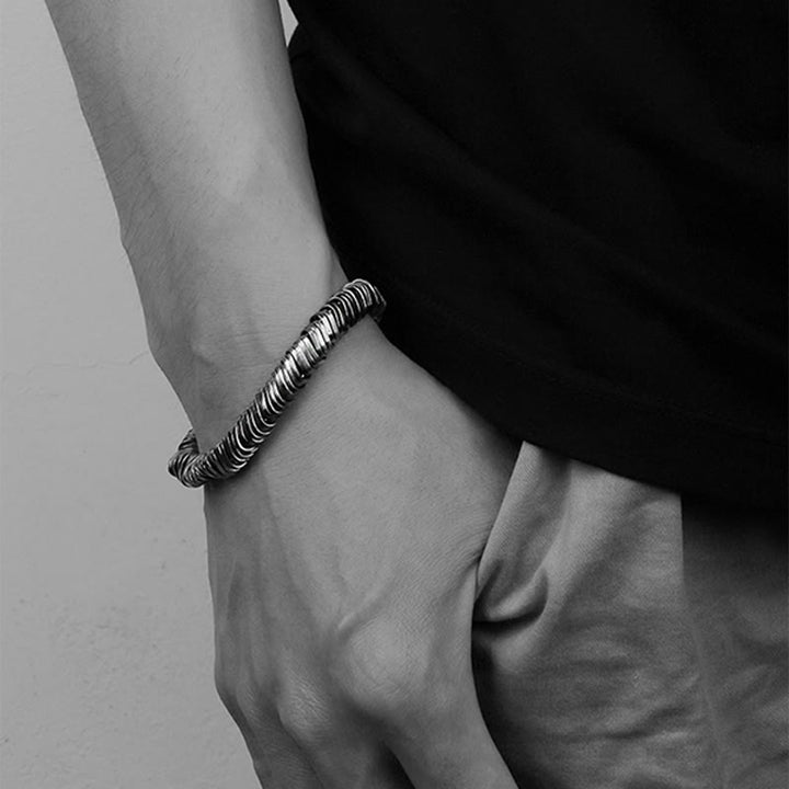 Bracelet chaîne de guérison de richesse au design torsadé vintage en argent sterling 925 Buddha Stones - image 3