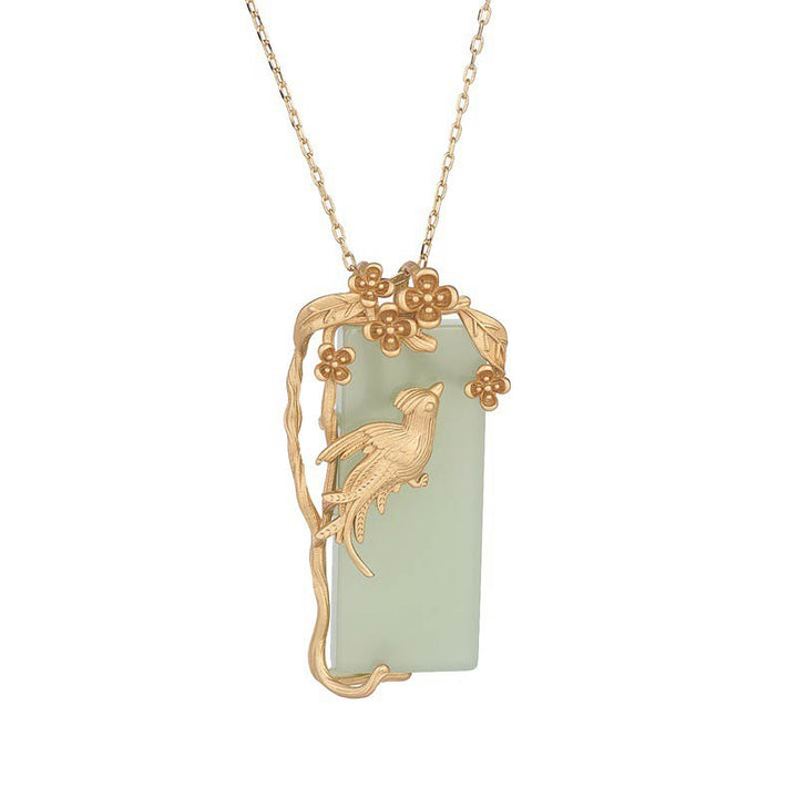 Collier pendentif équilibre en aventurine verte naturelle