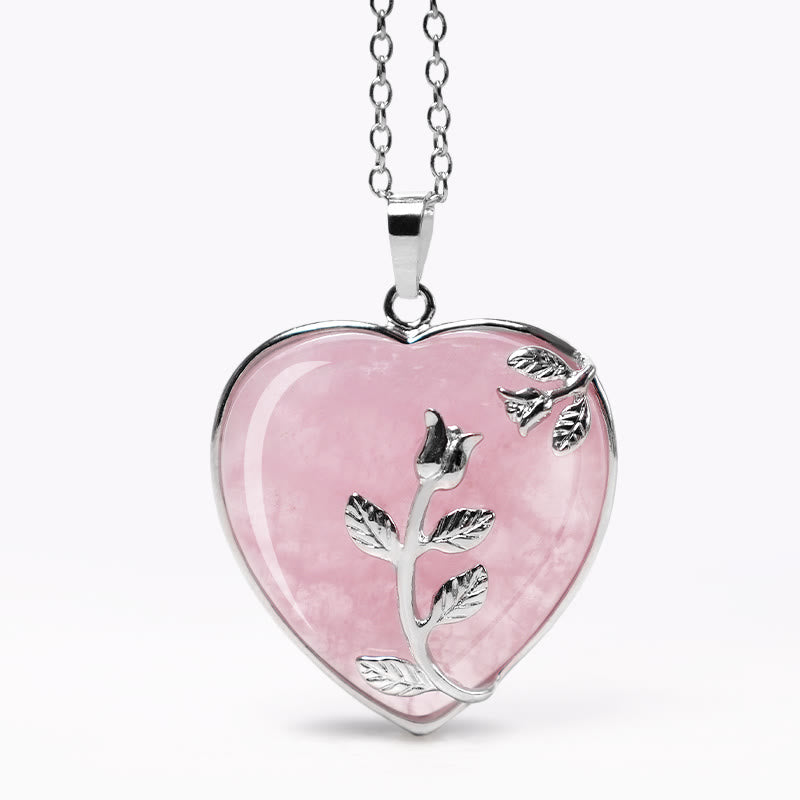 Colliers avec pendentif en forme de cœur en cristaux de guérison naturels en Buddha Stones