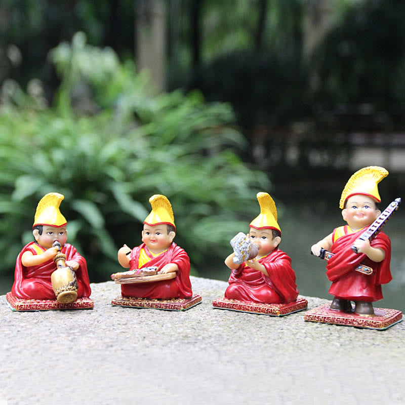 Buddha Stones peintes à la main, figurines de lama tibétaines sculptées, décoration créative pour la maison, le bureau ou la voiture