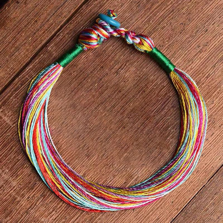 Bracelet tibétain fait main en Buddha Stones avec cinq fils colorés pour protection du festival des bateaux-dragons, pour adultes et enfants