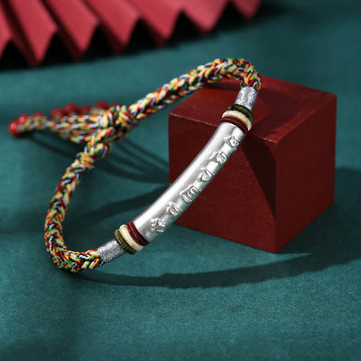 Bracelet en argent sterling 999 avec Buddha Stones Om Mani Padme Hum et force de protection - Argent sterling 999 - Coloré (Taille du bracelet : 16 + 4,5 cm) - image 10