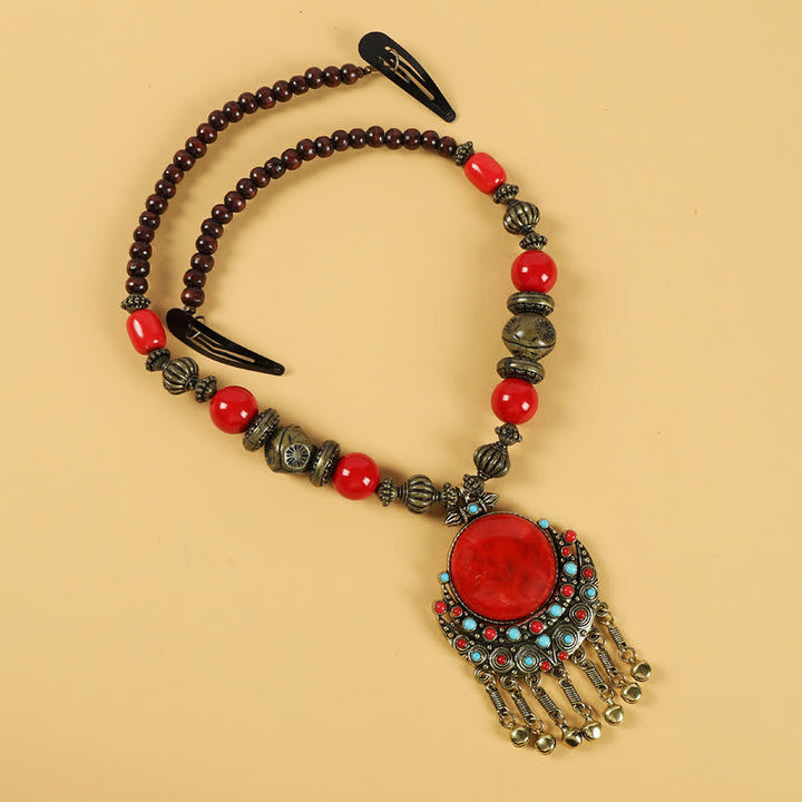 Accessoires pour cheveux avec pompons en perles rétro tibétaines - image 3