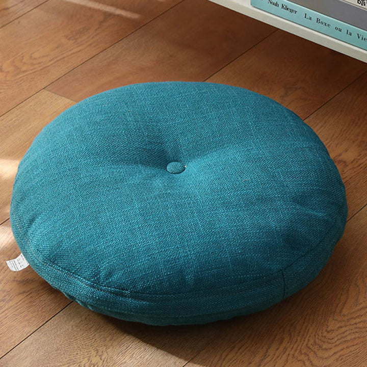 Coussin de siège de méditation en lin à motif simple Buddha Stones et lotus, décoration de salon pour la maison - Détachable - 40cm*10cm - Turquoise moyen - image 14