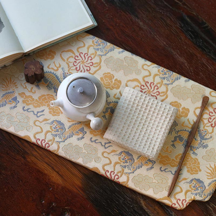 Dessous de verre élégant à motif de brocart floral pour tasse à thé