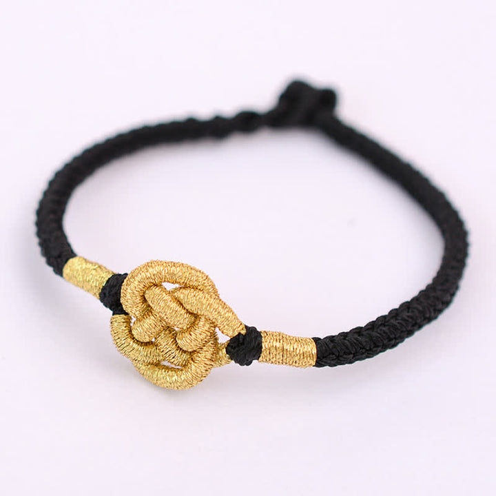 Bracelet tressé fait main avec un design simple et des nœuds chinois pour la force et la chance