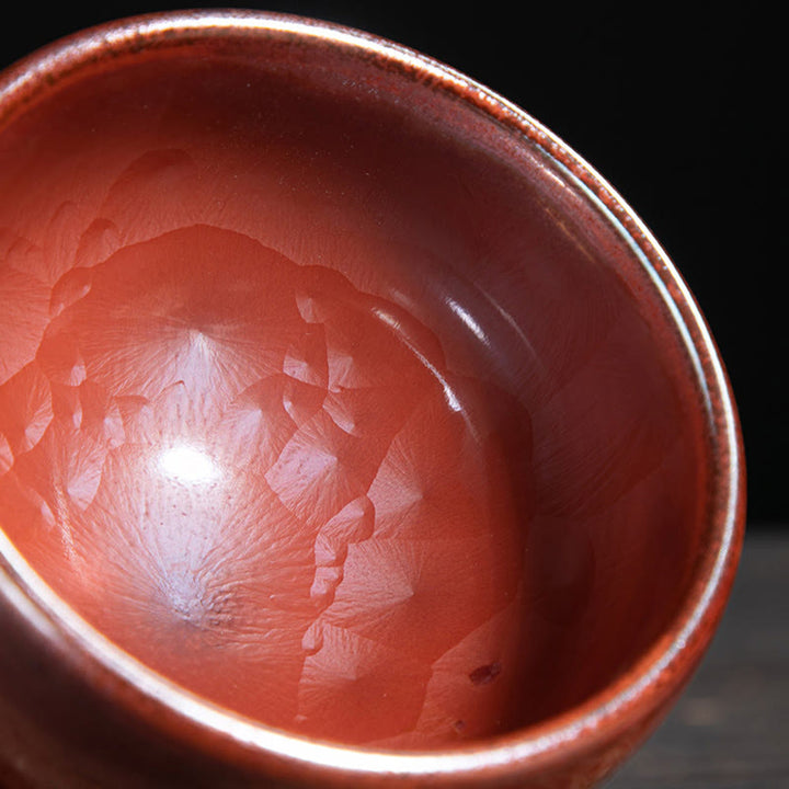 Tasse à thé en céramique faite à la main avec Buddha Stones, motif de lotus chinois Jianzhan, tasse à thé Kung Fu