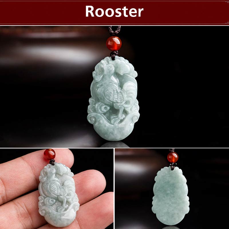 Collier avec pendentif en jade naturel et Buddha Stones représentant les 12 signes du zodiaque chinois - image 16